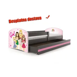 Dečiji krevet Lookie Graphite 160x80 cm sa dušekom dezen 05