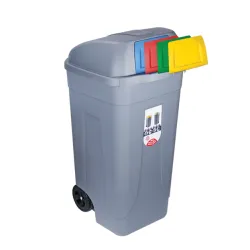 Kanta za otpatke sa točkovima i klatnom 100L žuto klatno