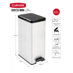 Kanta za smeće 40 L Slim silver Curver