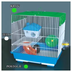 Kavez za hrčka H-5 bela i zelena