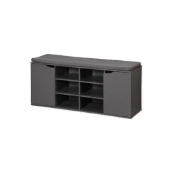 Drveni cipelarnik sivi sa jastukom za sedenje 103x48x30,5cm Kesper ksp15919