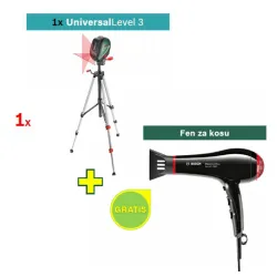 Laser za ukrštene linije Universal Level 3  + Fen za kosu