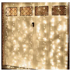 Led svetleća zavesa sa providnim kablom 0,9x2m toplo bela