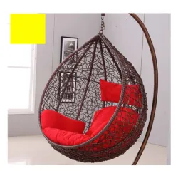 Ljuljaška okrugla ratan žuti jastuci