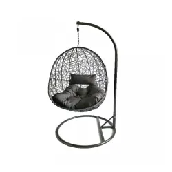 Ljuljaška za baštu visilica jaje sa crnim jastucima