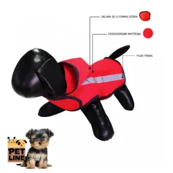 Kabanica za psa Yorkshire terrier crvena XS