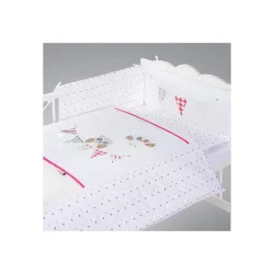 Posteljina za bebu Set 5 delova Night birds pink 