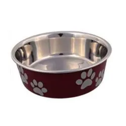 Posuda za psa Šapice 12 cm Crvena