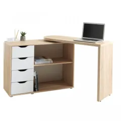 Radni sto hrast - beli  Š42-107xD107-165xV77
