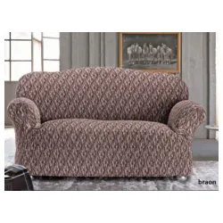 Elastična presvlaka za dvosed braon 