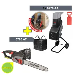 Seckalica drobilica grana Skil 0770AA + Motorna testera Skil 0780 AT