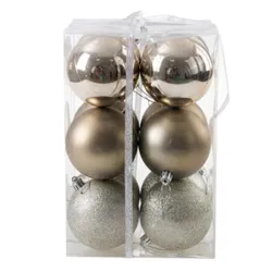 Set ukrasa za jelku kugle 12 komada srebrna Icy