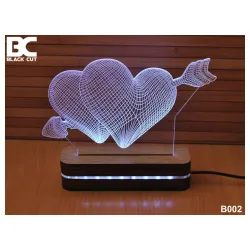 3D lampa Srca Strela hladno bela