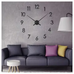 Zidni Sat 3D samolepljivi Crni T4341B 