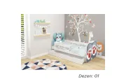 Krevet za decu ANIMALS 140X70 CM sa fiokom WHITE ACMA 6 dezena